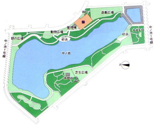地図：中ノ池公園案内図