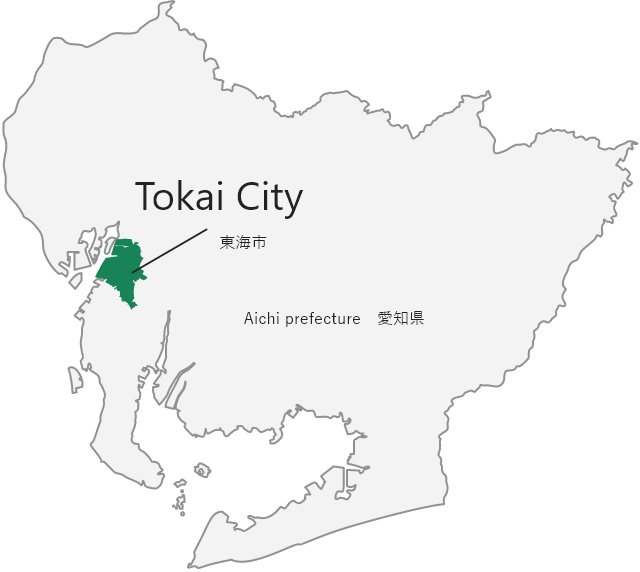 地図：東海市の位置