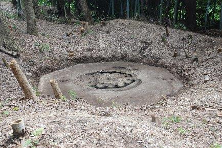 写真：高射砲陣地跡