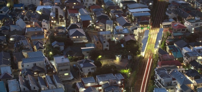 写真：夕暮れ町の様子