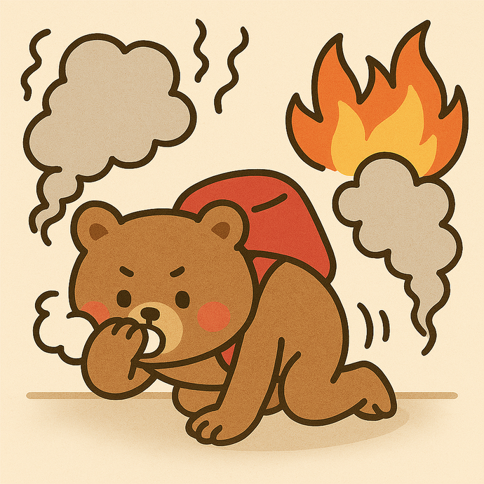 低い姿勢で移動する熊