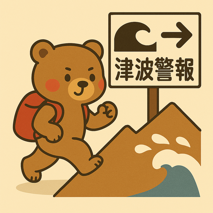 高台へ移動する熊