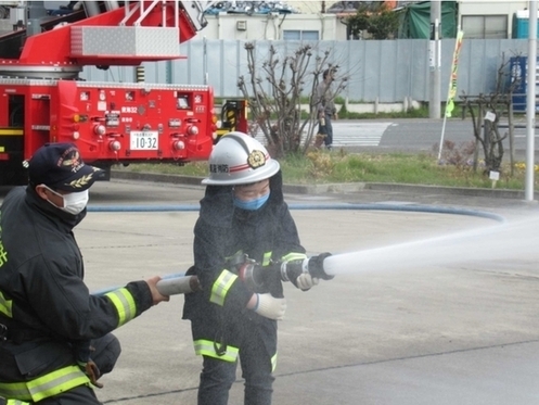 写真：放水体験