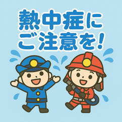 イラスト：熱中症にご注意を