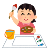 女の子が絵を描く画像