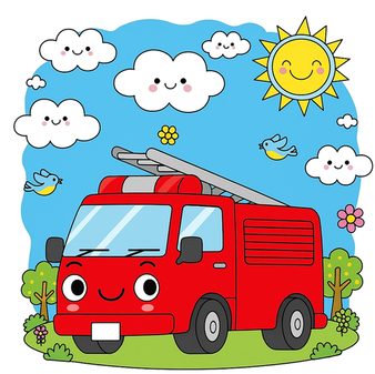 かわいい消防車
