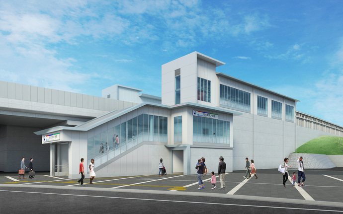 南口駅舎(下り側)のイメージパース