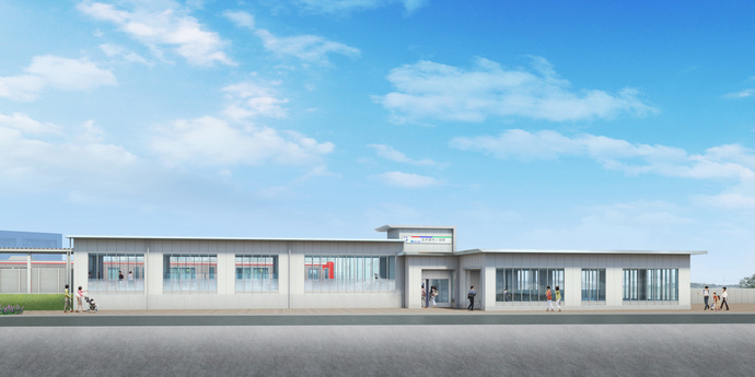 南口駅舎(上り側)のイメージパース